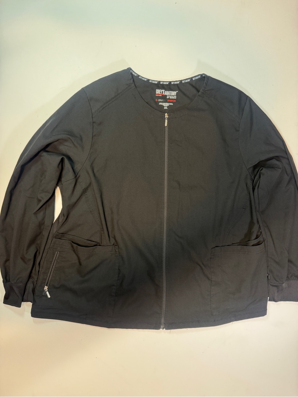Grey's Anatomy Black Lightweight Zip-Front Shirt Jacket Nurse